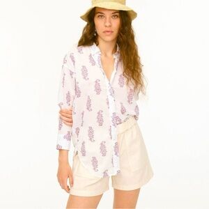 J. Crew Block Print Relaxed Fit Blouse